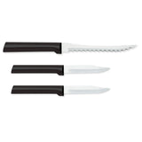 Rada Cutlery 3.25-Inch Regular Paring Knife & 5-Inch Tomato Slicer Stainless Steel Serrated Blade, Black Handles