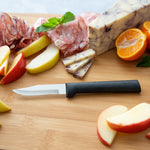 Rada Cutlery 2.5-Inch Peeling Paring Knife Set of 3, Black Handles & Quick Edge Knife Sharpener