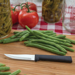 Rada Cutlery 3.25-Inch Heavy Duty Paring Knife, 3.25-Inch Regular Paring Knife, 2.5-Inch Peeling Knife, 2.38-Inch Granny Paring Knife, Black Handles & Quick Edge Knife Sharpener