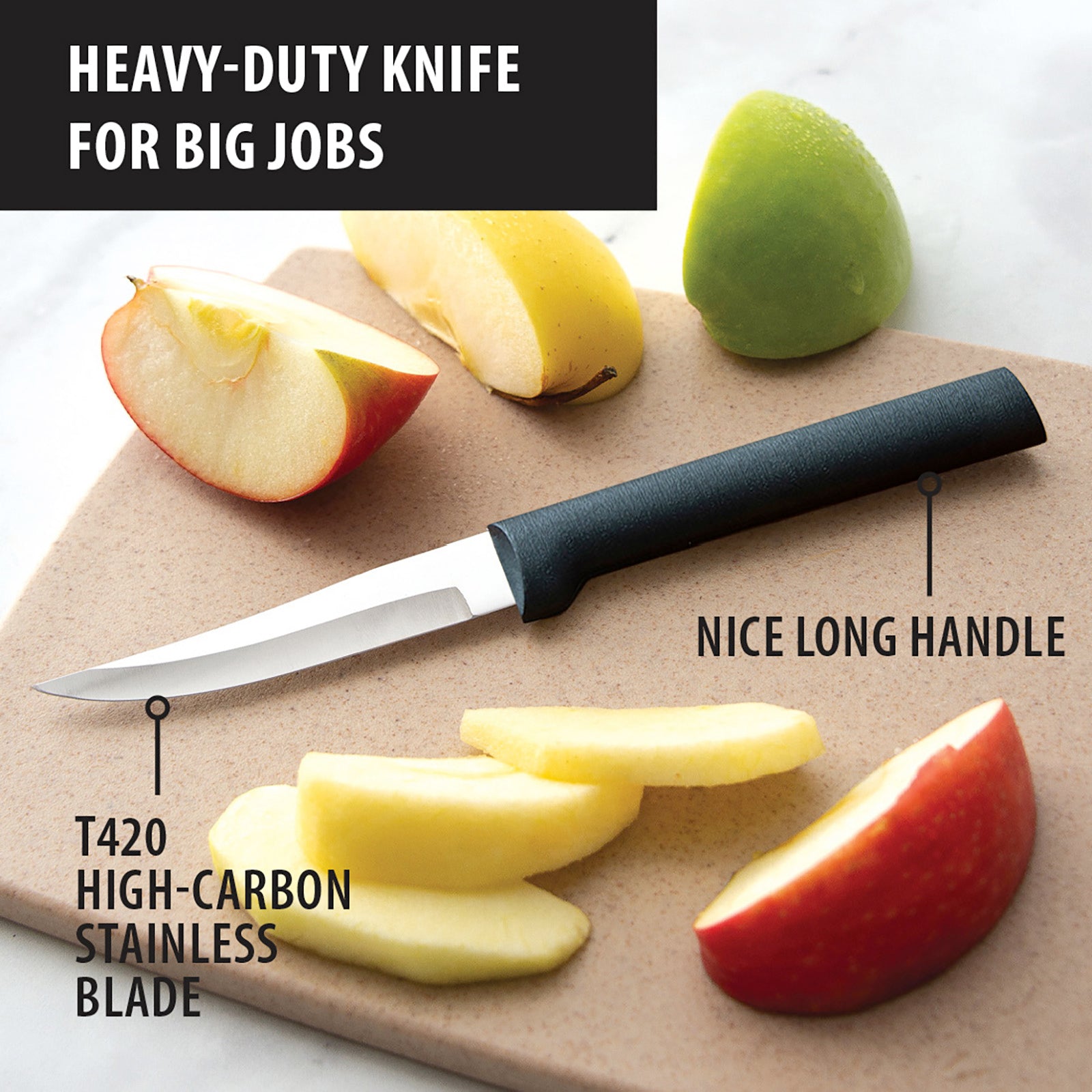 Rada Cutlery Heavy Duty 3.25-Inch Paring Knife Set of 2, Black Handles & Quick Edge Knife Sharpener