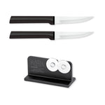 Rada Cutlery Heavy Duty 3.25-Inch Paring Knife Set of 2, Black Handles & Quick Edge Knife Sharpener