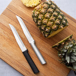 Rada Cutlery 5.375-Inch Stubby Butcher Knife Set of 2, Black Handles & Quick Edge Knife Sharpener