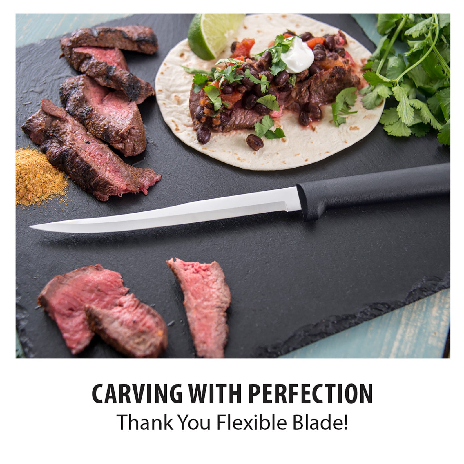 Rada Cutlery 6.625 Carver Boning Knife Set of 2, Black Handles & Quick Edge Knife Sharpener