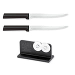 Rada Cutlery 6.625 Carver Boning Knife Set of 2, Black Handles & Quick Edge Knife Sharpener