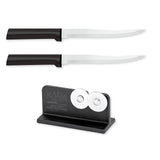 Rada Cutlery 6.625 Carver Boning Knife Set of 2, Black Handles & Quick Edge Knife Sharpener