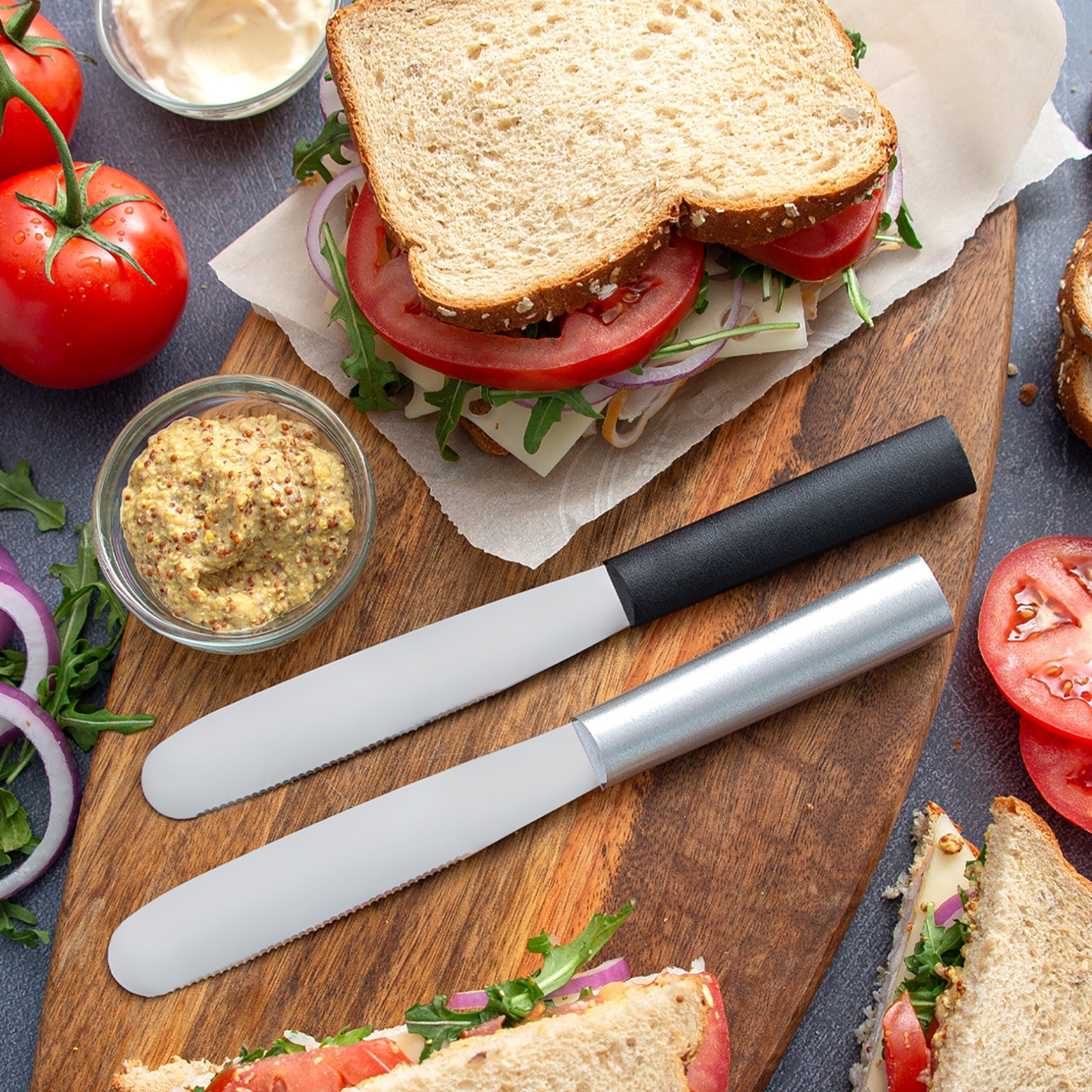 Rada Cutlery 5.375-Inch Super Spreader Stainless Hollow Ground Blade, Black Handle