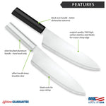 Rada Cutlery 8.5-Inch French Chef Knife Set of 2, Black Handles & Quick Edge Knife Sharpener