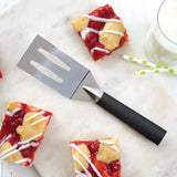 Rada Cutlery 2-Inch Mini Server Solid Turner Spatula & 3.375-Inch Slotted Turner Spatula, Black Handles