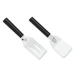 Rada Cutlery 2-Inch Mini Server Solid Turner Spatula & 3.375-Inch Slotted Turner Spatula, Black Handles