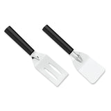 Rada Cutlery 2-Inch Mini Server Solid Turner Spatula & 3.375-Inch Slotted Turner Spatula, Black Handles