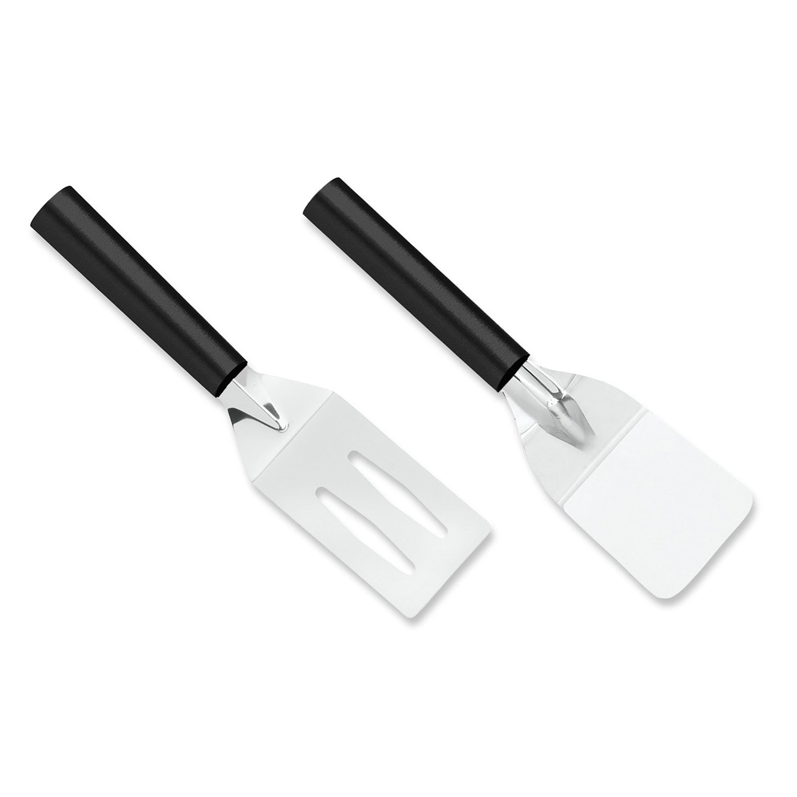 Rada Cutlery 2-Inch Mini Server Solid Turner Spatula & 3.375-Inch Slotted Turner Spatula, Black Handles
