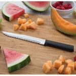 Rada Cutlery 7-Inch Serrated Slicer Stainless Steel Blade & 5-Inch Tomato Slicer Stainless Steel Serrated Blade, Black Handles