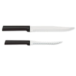Rada Cutlery 7-Inch Serrated Slicer Stainless Steel Blade & 5-Inch Tomato Slicer Stainless Steel Serrated Blade, Black Handles