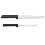 Rada Cutlery 7-Inch Serrated Slicer Stainless Steel Blade & 5-Inch Tomato Slicer Stainless Steel Serrated Blade, Black Handles