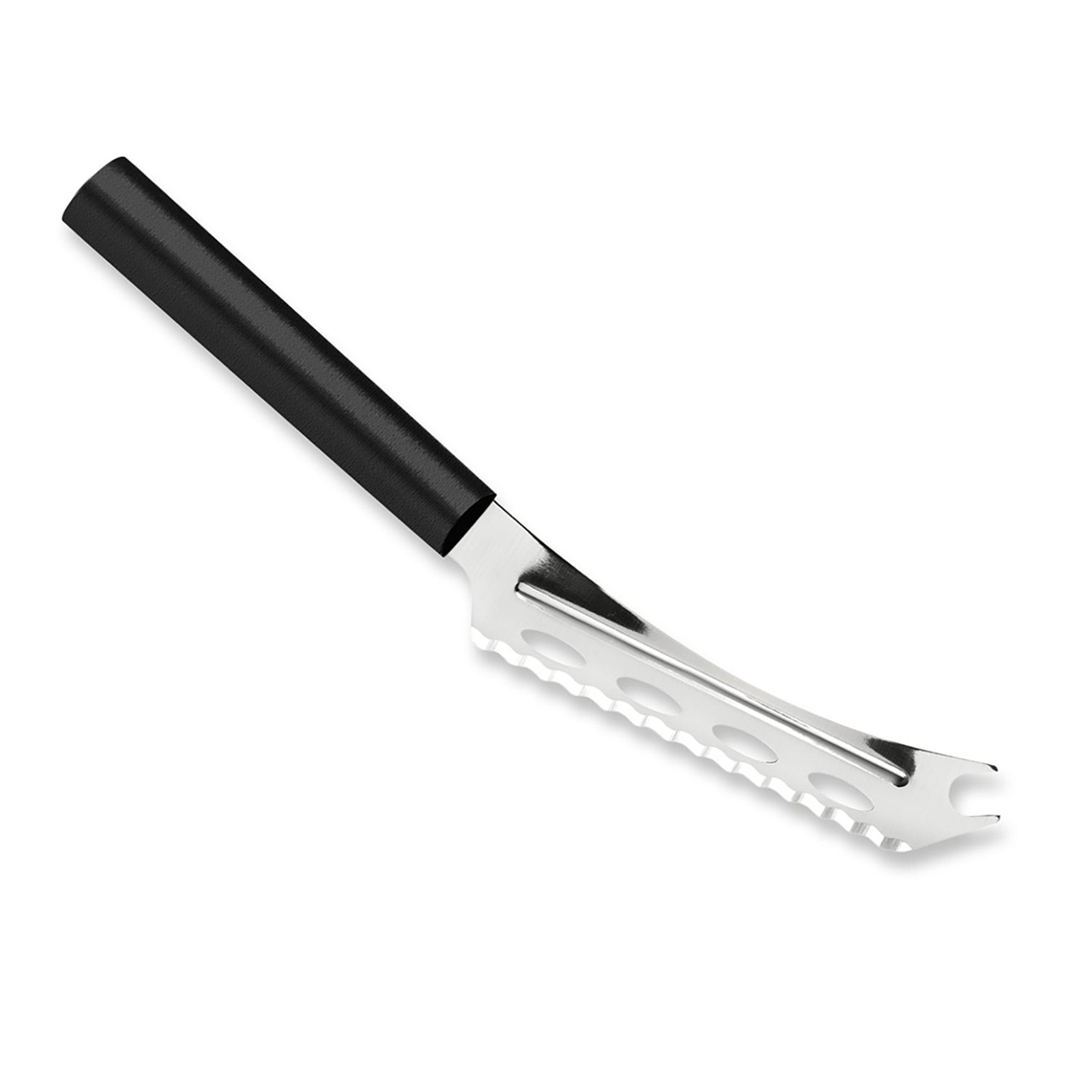 Rada Cutlery 5.25-Inch Cheese Knife Serrated Stainless Steel Blade, Black Handle