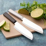 Rada Cutlery 4.75-Inch Cook's Utility Knife Set of 2, Black Handles & Quick Edge Knife Sharpener