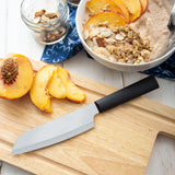 Rada Cutlery 4.75-Inch Cook's Utility Knife Set of 2, Black Handles & Quick Edge Knife Sharpener