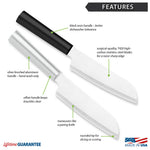 Rada Cutlery 4.75-Inch Cook's Utility Knife Set of 2, Black Handles & Quick Edge Knife Sharpener