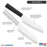 Rada Cutlery 4.75-Inch Cook's Utility Knife Set of 2, Black Handles & Quick Edge Knife Sharpener