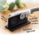 Rada Cutlery 4.75-Inch Cook's Utility Knife Set of 2, Black Handles & Quick Edge Knife Sharpener