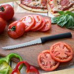 Rada Cutlery 2-Inch Deluxe Vegetable Peeler & 5-Inch Tomato Slicer Stainless Steel Serrated Blade, Black Handles