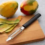 Rada Cutlery 2-Inch Deluxe Vegetable Peeler & 5-Inch Tomato Slicer Stainless Steel Serrated Blade, Black Handles