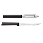 Rada Cutlery 2-Inch Deluxe Vegetable Peeler & 5-Inch Tomato Slicer Stainless Steel Serrated Blade, Black Handles