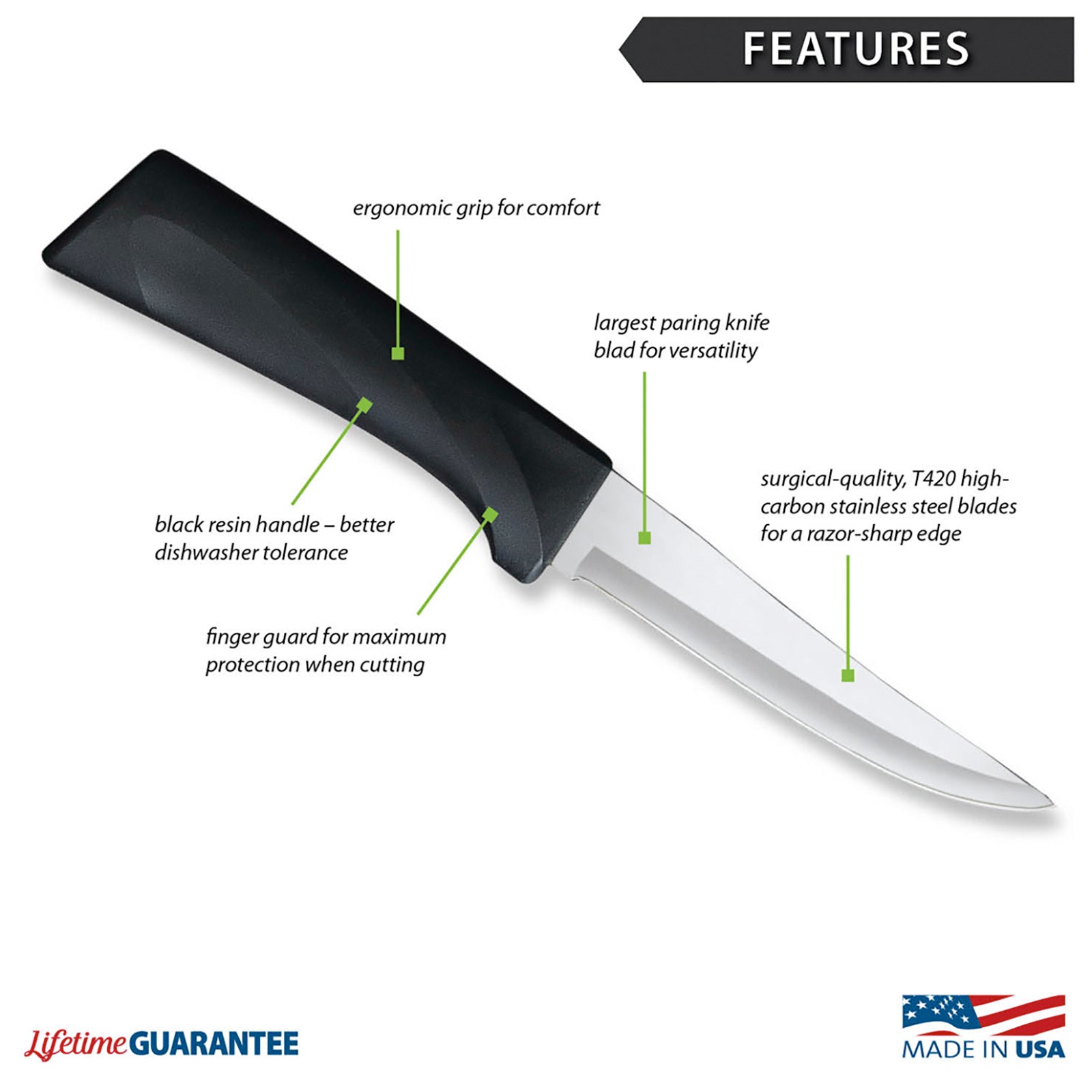 Rada Cutlery 4.375-Inch Super Parer Anthem Wave Handle