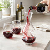 Final Touch Conundrum Aerator Decanter, Half Bottle / 375 ml, Borosilicate Glass & Stainless Steel