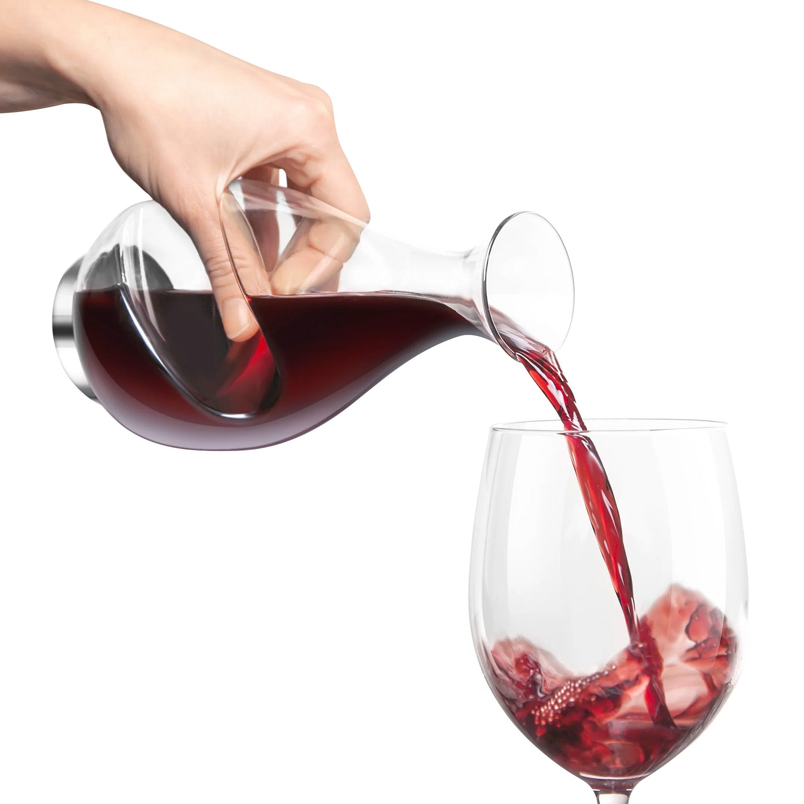 Final Touch Conundrum Aerator Decanter, Half Bottle / 375 ml, Borosilicate Glass & Stainless Steel