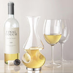Final Touch Conundrum Aerator Decanter, Half Bottle / 375 ml, Borosilicate Glass & Stainless Steel