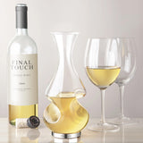 Final Touch Conundrum Aerator Decanter, Half Bottle / 375 ml, Borosilicate Glass & Stainless Steel