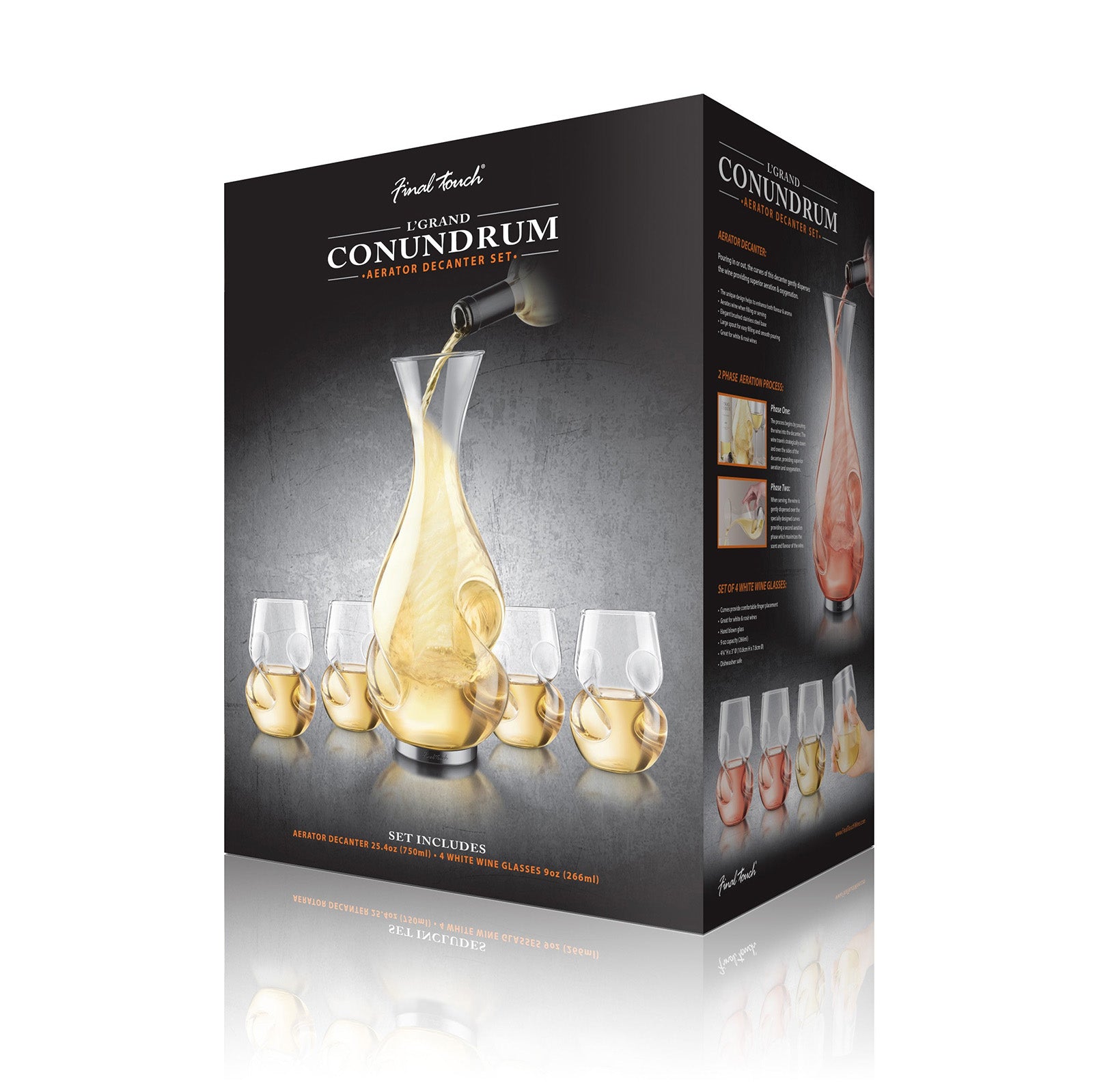 Final Touch L'Grand Conundrum Aerator Decanter Set