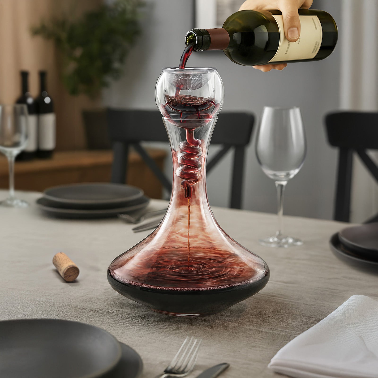 Final Touch Twister Glass Aerator & Decanter Set