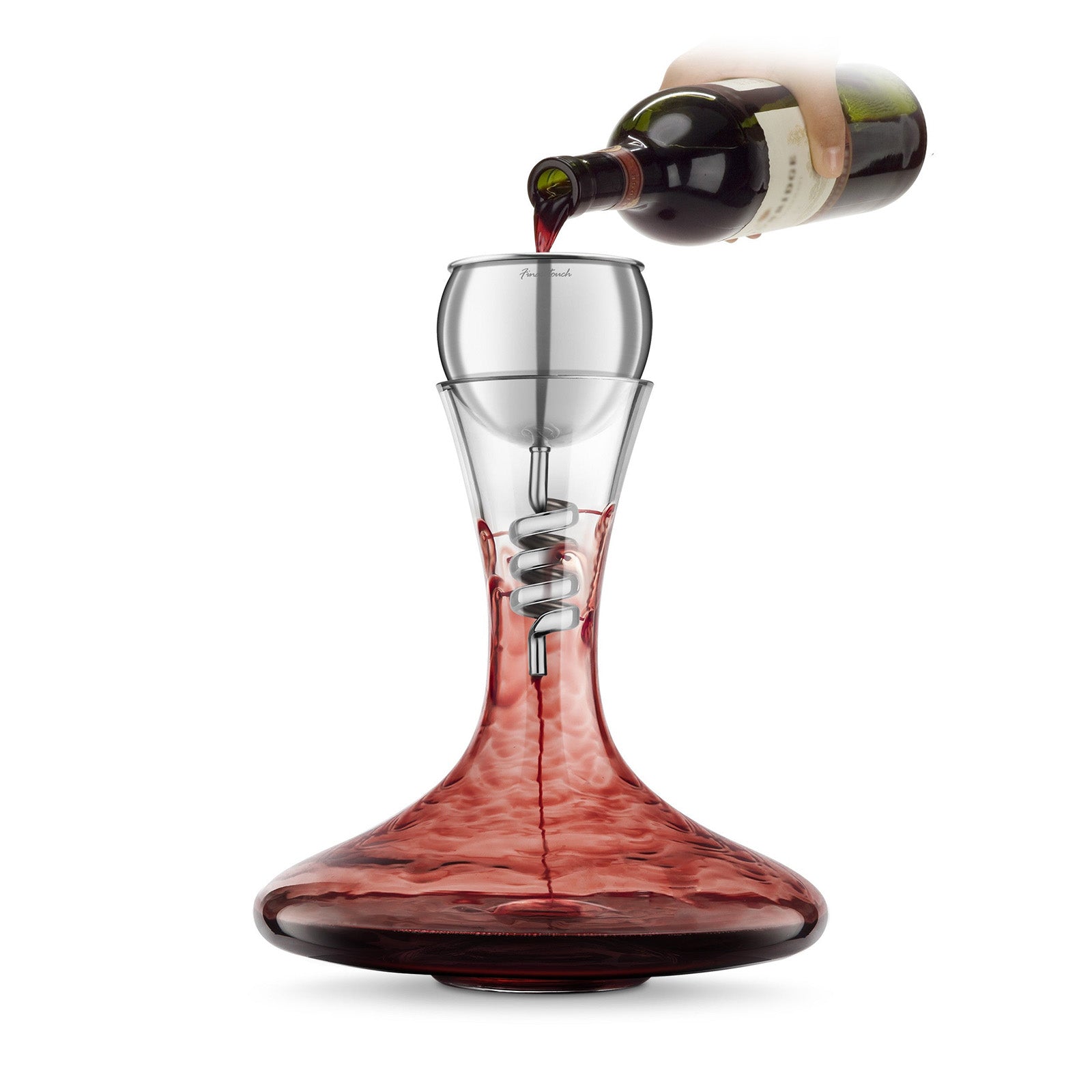 Final Touch Twister Stainless Steel Aerator & Decanter Set