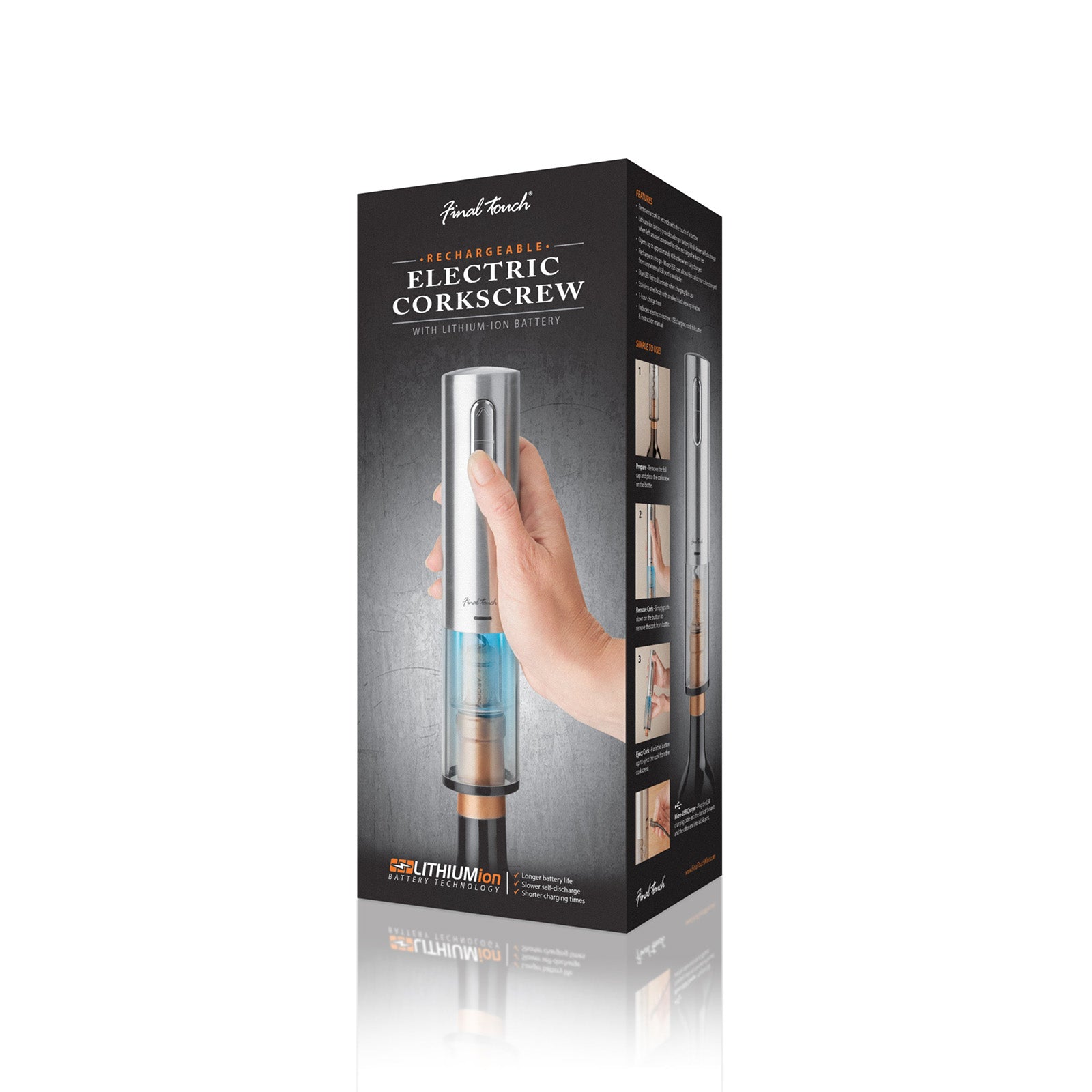 Final Touch Lithium-Ion Electric Corkscrew