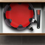 Woll Silicone Pan Protectors 3 Piece Set, Red & Gray