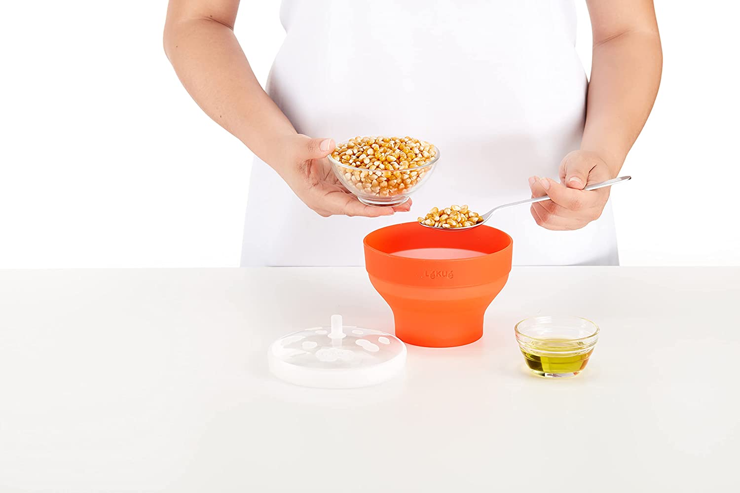 Lekue Mini Microwave Popcorn Maker, Single