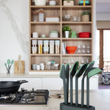 Lekue Essential Cooking Tool Set 5 Kitchen Utensils With Stand, Black