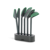Lekue Essential Cooking Tool Set 5 Kitchen Utensils With Stand, Black