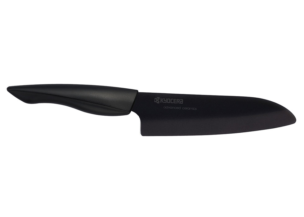 Kyocera Innovation Series 6" Santoku Knife w/Soft Grip Handle, Black Blade