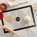 Lekue Non-Stick Silicone Pastry Mat with Measurement Markings, 24 x 16 Inches, Black