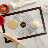Lekue Non-Stick Silicone Pastry Mat with Measurement Markings, 24 x 16 Inches, Black
