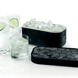Lekue Ice Box Silicone Ice Cube Tray and Storage Box, Black