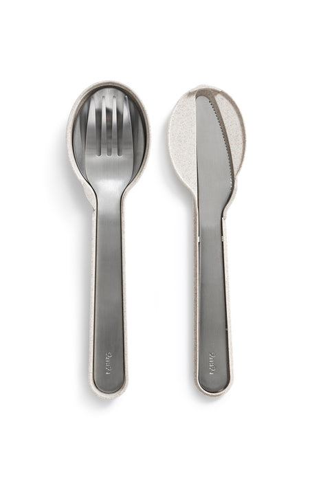 Lekue 3 Piece Cutlery Set With Case, Silver