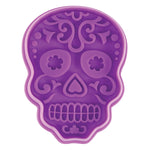 R&M International Day of the Dead Sugar Skull 3-Inch Cookie Stamp, Purple