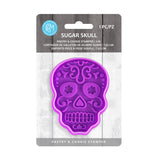 R&M International Day of the Dead Sugar Skull 3-Inch Cookie Stamp, Purple
