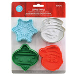 R&M International 4 Piece Christmas Cookie Stamper Set, 2.75-Inch