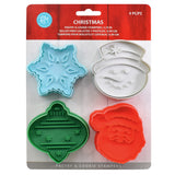 R&M International 4 Piece Christmas Cookie Stamper Set, 2.75-Inch
