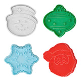 R&M International 4 Piece Christmas Cookie Stamper Set, 2.75-Inch